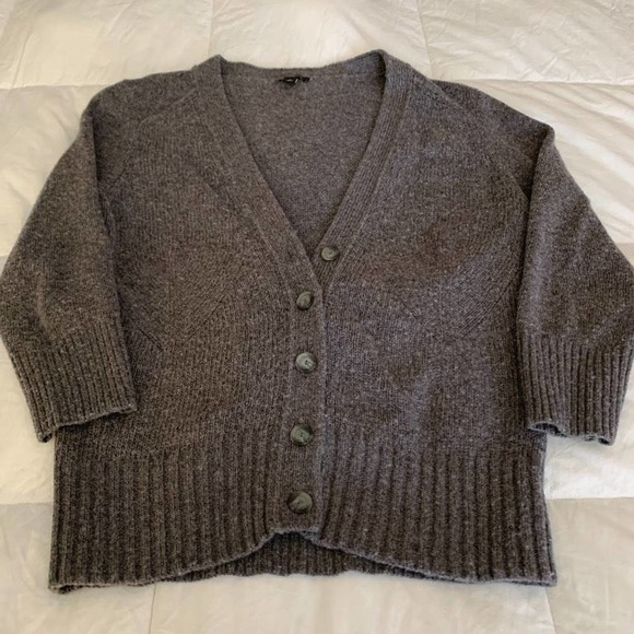 Ann Taylor Ladies Gray Cardigan Sweater - Picture 1 of 2